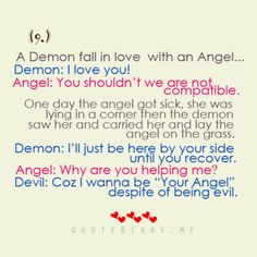 The demon fell in love with the angel