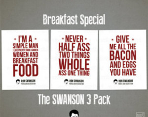 Swanson Quotes, Motivational Wall Decor, Breakfast foods, bacon & eggs ...