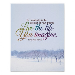 Live The Life You Imagine Motivational Quote Poster