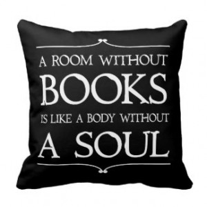 Room Without Books quote Throw Pillows