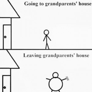 Going and leaving grandparents house