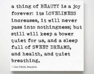 JOHN KEATS Quote Canvas, Literary W all Art, Typewriter Typography ...