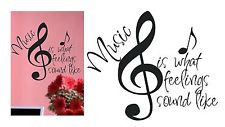 Music feeling lettering decal saying quotes room wall vinyl sticker ...