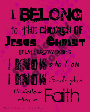 ... Printable artwork - I Belong to the Church of Jesus Christ of LDS