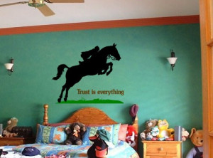 Horse wall decal, quote wall sticker, girls bedroom pony decal, dorm ...