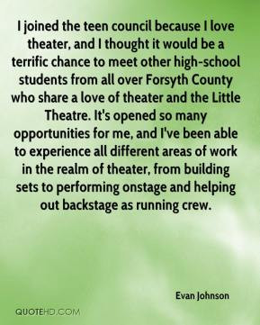 ... theater, from building sets to performing onstage and helping out