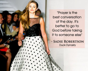 Sadie Robertson Beautiful Quote on Prayer - Graceful Chic