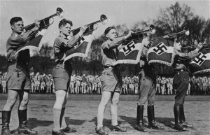 ... fanfare at a meeting of the Hitler Youth in Goslar, Germany