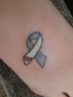 cancer ribbon butterflies tattoo