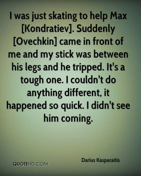 Darius Kasparaitis - I was just skating to help Max [Kondratiev ...