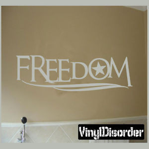 ... Freedom Patriotic Vinyl Wall Decal Sticker Mural Quotes Words HD115