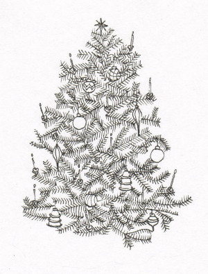 Old Fashioned Christmas Tree Drawings