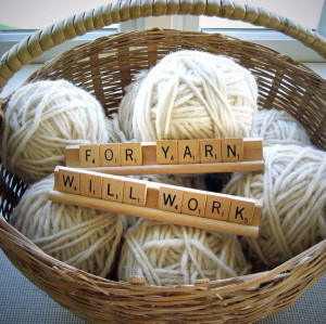 Scrabble Saying Knitting Quote Will Work for Yarn. $13.50, via Etsy.