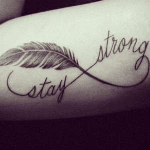 Stay Strong Feather Quote