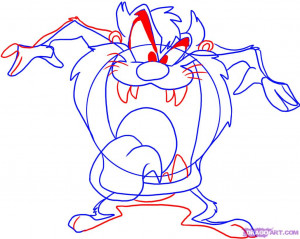 how to draw taz the tasmanian devil step 4