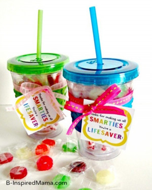cup filled with lifesavers and smarties candy teacher appreciation ...