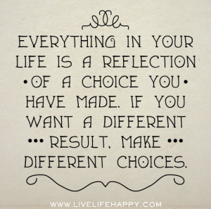 ... You Have Made If You Want A Different Result, Make Different Choices