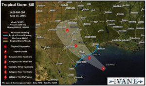 Storm Bill Forms Near Texas, Heavy Rain the Greatest Threat SHOT97