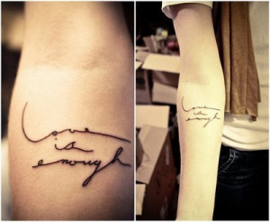 calligraphy + tattoo, a perfect combination.