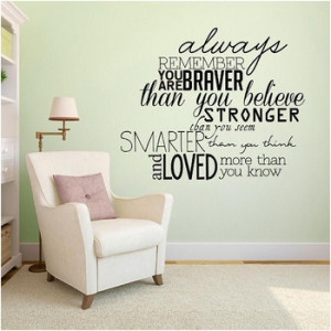 Always Remember Your Are Braver - Wall Decals