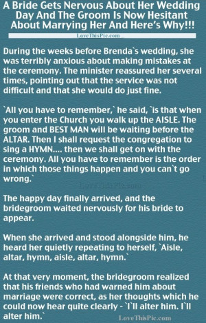 Bride Gets Nervous About Her Wedding Day And The Groom Is Now ...