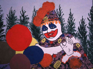 ... Gacy painted this portrait of himself in character as Pogo the clown