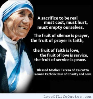 Mother Teresa of Calcutta quote on sacrifice