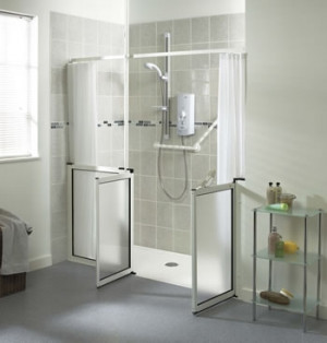 Easy Access Shower Adaptation with carer screen. 0844 318 3250 for ...