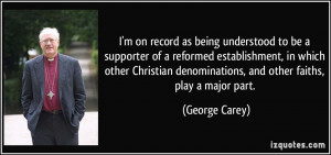 on record as being understood to be a supporter of a reformed ...