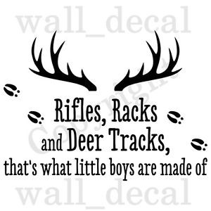... -Deer-Tracks-Little-Boys-Wall-Decal-Vinyl-Sticker-Quote-Hunting-Gun