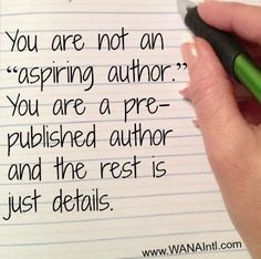you are not an aspiring author you are a pre published author and the ...