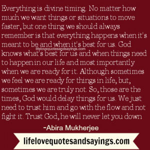 Everything is divine timing...