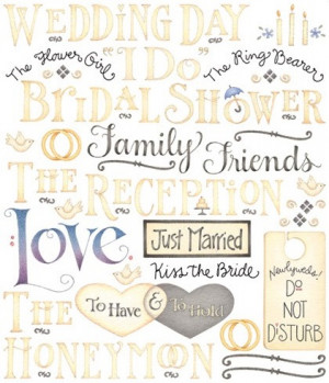 of love and wedding scrapbooking paper stickers and embellishments