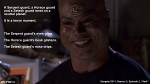 Serpent guard, a Horace guard and a Setesh guard meet on a neutral ...