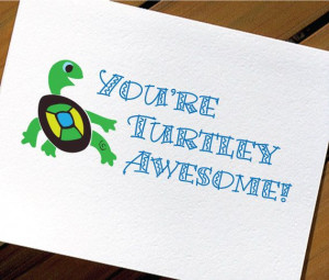 Cute Turtle Funny Birthday Card by HeartsGrowFonder on Etsy, $2.75