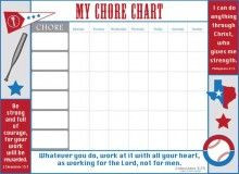 Texas Kids Chore Chart - Scripture Art!