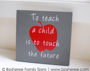 Teacher Quote Sign - 7x7 Painted Wo od Sign - Great Gift Idea for your ...