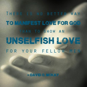 quote explaining that love for god is unselfish love with Christ's ...