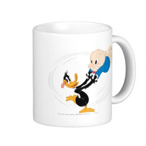Colourful Daffy the Duck and Porky the Pig Swingin Coffee Mugs