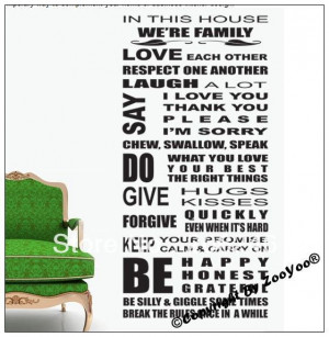 We Are Family Love Vinyl wall lettering stickers quotes and sayings ...