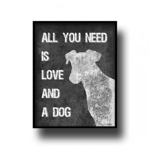 typography animal canine dog love silhouette quote letters art print ...