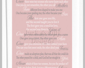 ADOPTION POEM PRINT - Two Different Types of Love - You Choose the ...