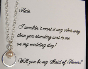 Maid of Honor Necklace with insert card, Will you be my Maid of Honor ...