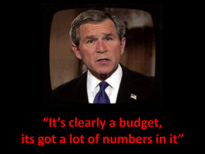 Its a Budget George Bush Humor by MissPowerPoint