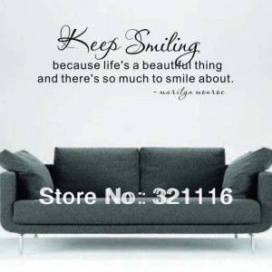 ... Keep-Similing-English-Famous-Quotations-Wall-Stickers-Keep-Smiling-100