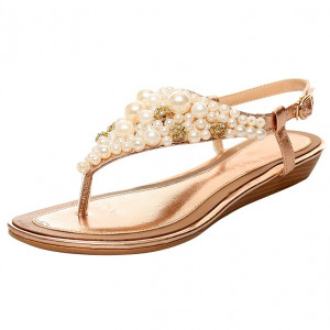 leuconostoc flip flop sandals small wedges gold silver wedding shoes