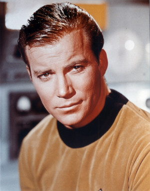 William Shatner as Kirk in a promotional photo...