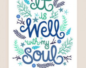 8x10-in 'It is Well with my Soul' Hymn Illustration Print.