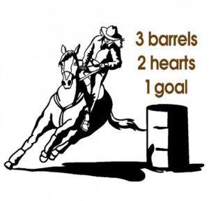 171 hr 3 barrels 2 hearts 1 goal quote with a barrel racer 22 x 28 ...