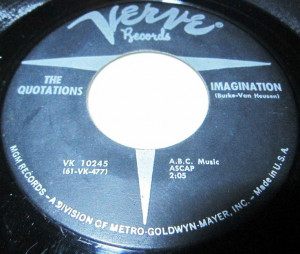 1961 Doo Wop 45 Rpm The Quotations IMAGINATION /ALA-MEN-SY On Verve ...